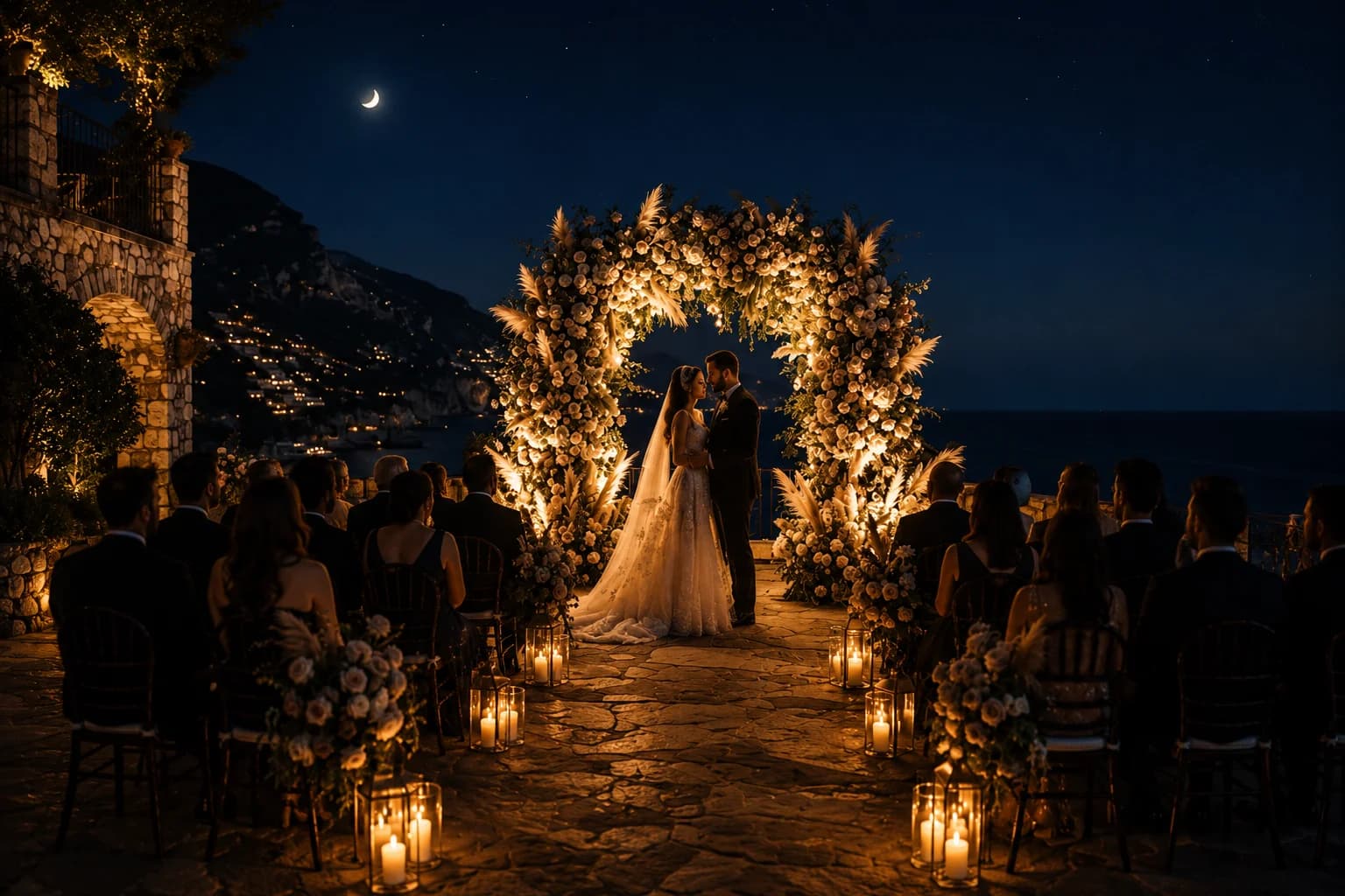 Luxury celebration at dusk